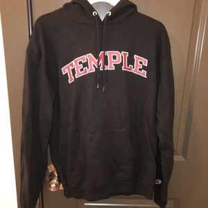 Black Temple University Hoodie